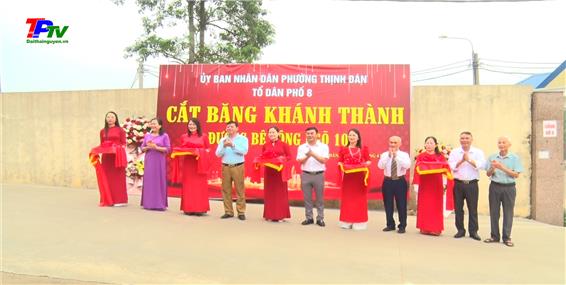 Khánh thành đường bê tông ngõ 101, phường Thịnh Đán.
