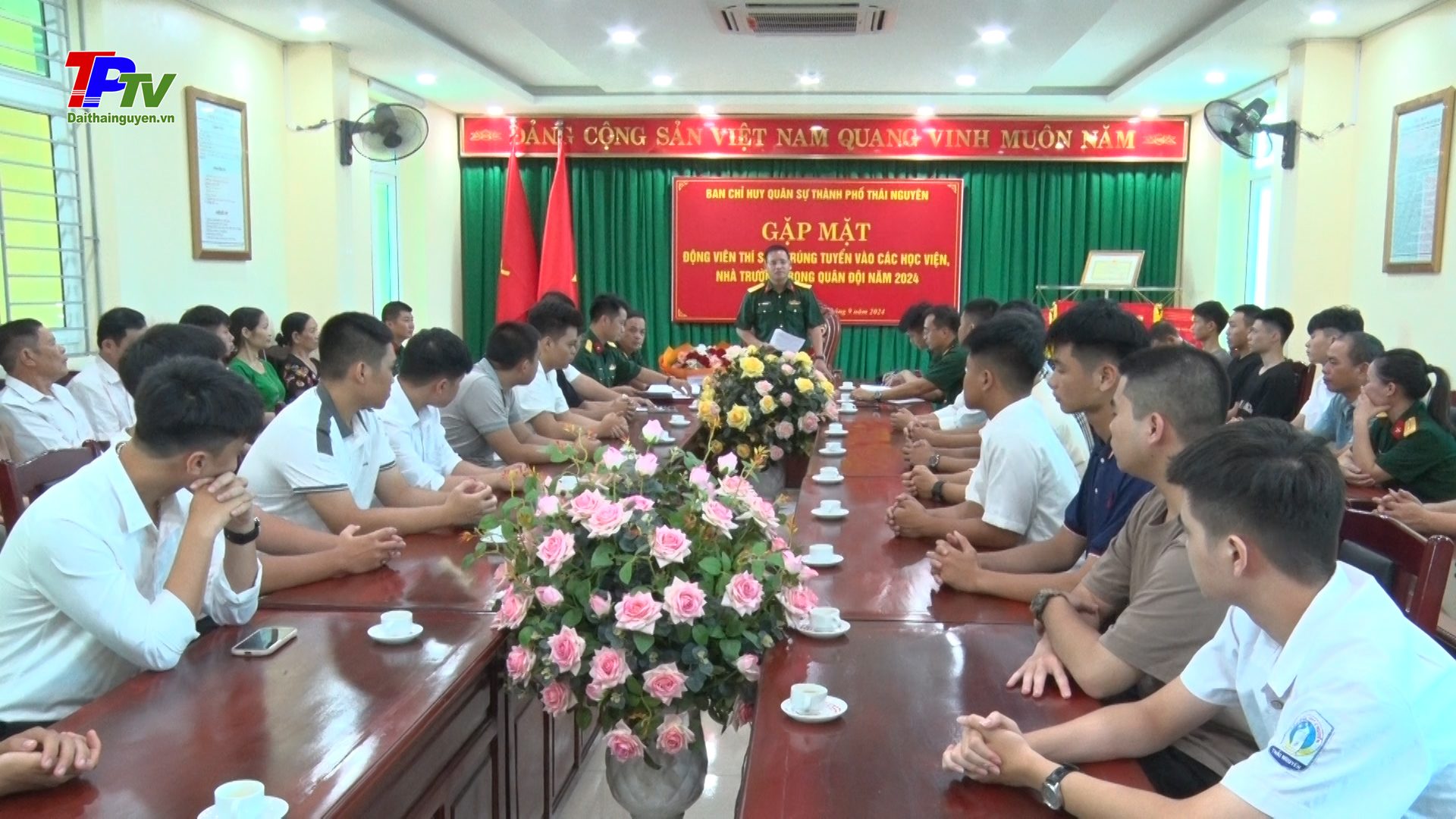 Ban Chỉ huy Quân sự thành phố Thái Nguyên: Gặp mặt động viên thí sinh trúng tuyển vào các học viện, nhà trường quân đội năm 2024.