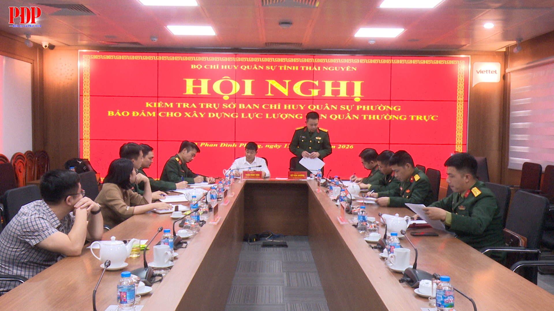 Kiểm tra trụ sở Ban chỉ huy quân sự phường Phan Đình Phùng bảo đảm cho xây dựng lực lượng dân quân thường trực.