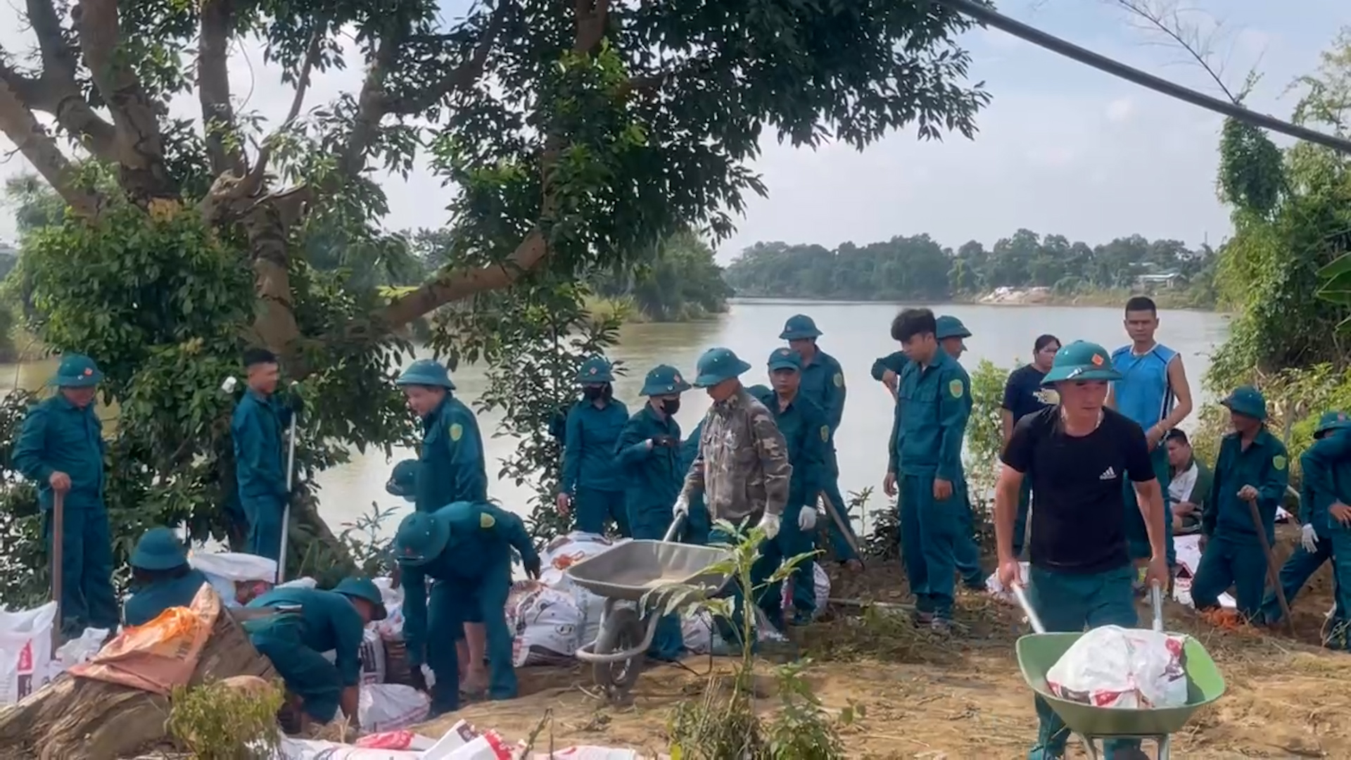 Phường Phan Đình Phùng: Gia cố lại đoạn đê bối xung yếu.