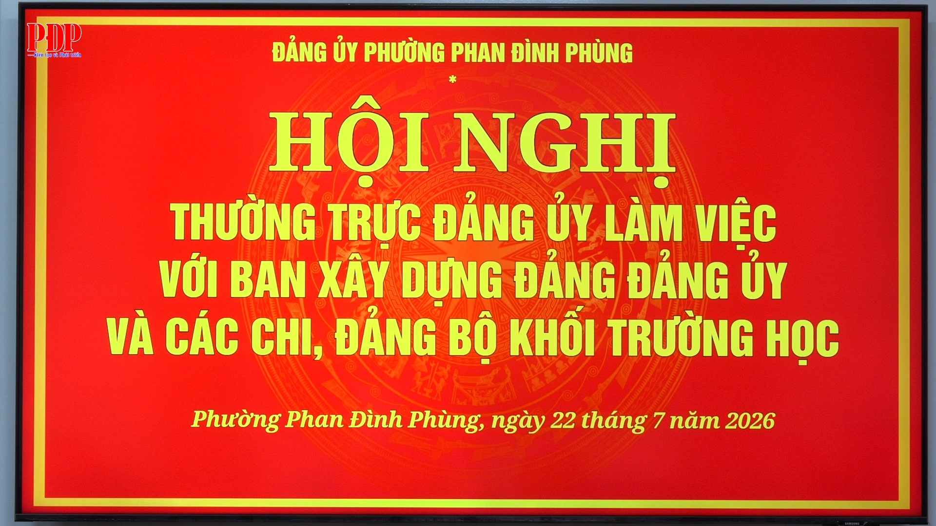 Thường trực Đảng uỷ phường Phan Đình Phùng làm việc với Ban Xây dựng Đảng và các chi, đảng bộ khối trường học