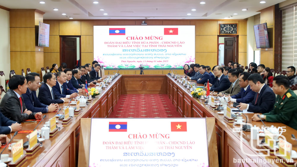 Đoàn đại biểu tỉnh Hủa Phăn (Lào) thăm và làm việc tại Thái Nguyên