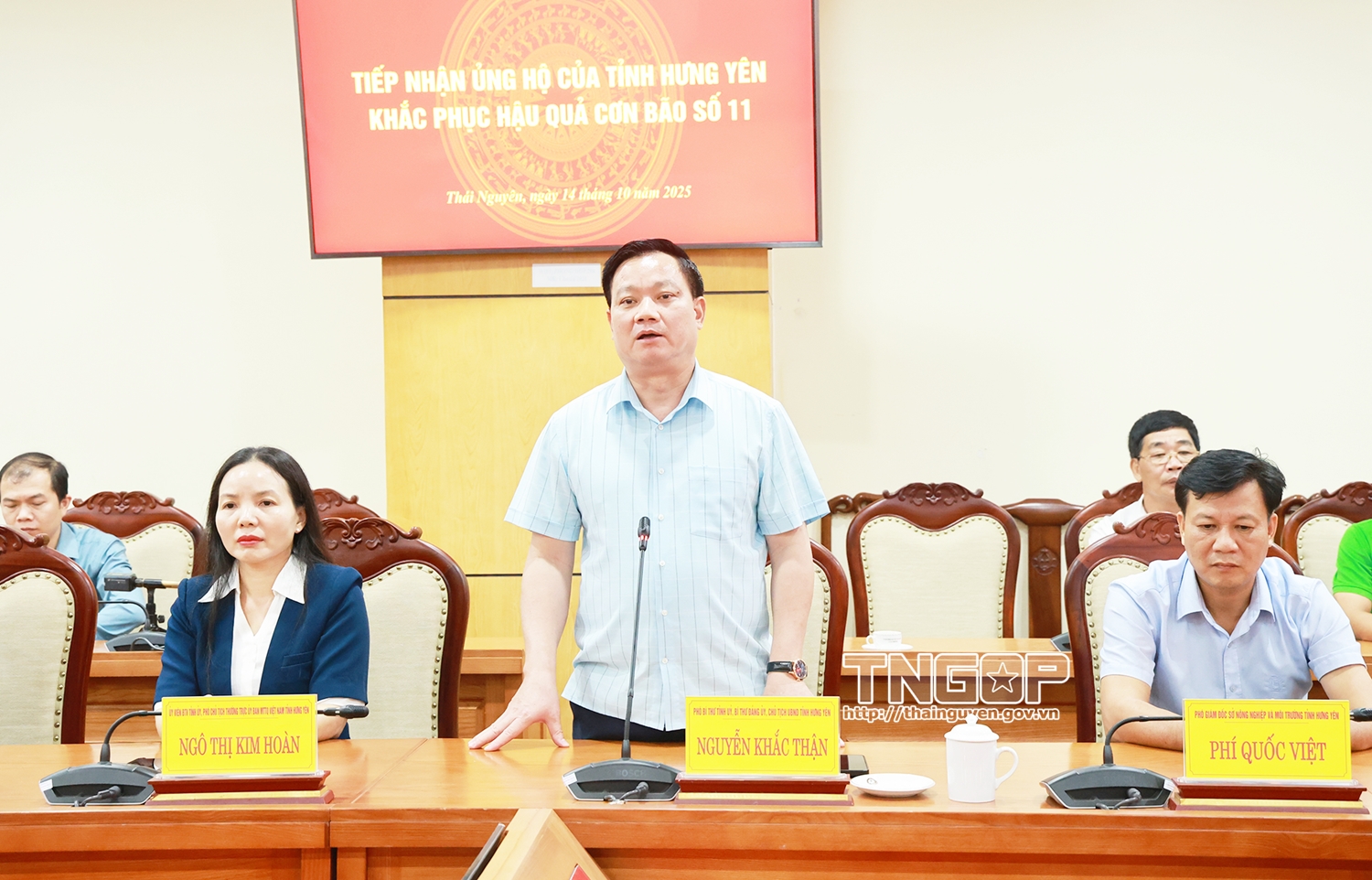 Tỉnh Hưng Yên trao hỗ trợ Nhân dân tỉnh Thái Nguyên 01 tỷ đồng khắc phục hậu quả thiên tai