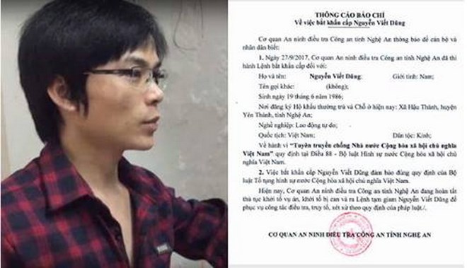Bắt đối tượng Nguyễn Viết Dũng vì tuyên truyền chống Nhà nước